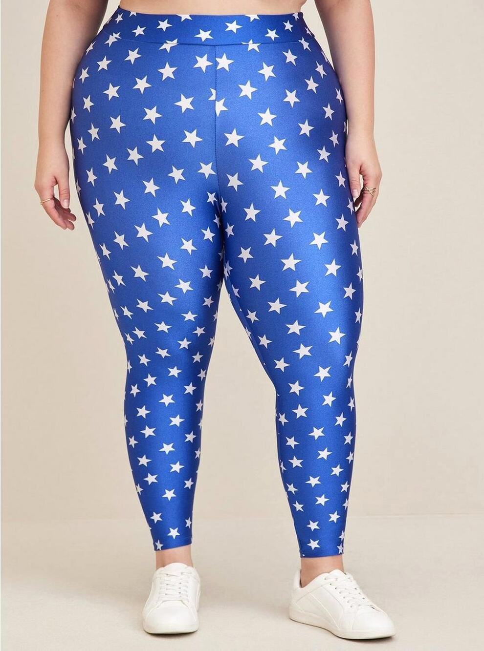 Torrid 4 (4X 26) Shiny Wonder Woman Liquid Leggings Halloween Costume Cosplay